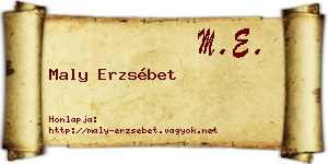 Maly Erzsébet névjegykártya
